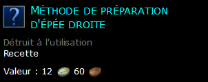 Méthode de préparation d'épée droite