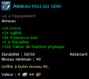 Anneau poli du cerf