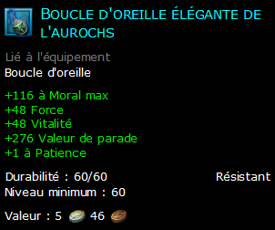 Boucle d'oreille élégante de l'aurochs