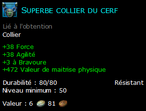 Superbe collier du cerf