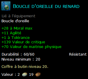 Boucle d'oreille du renard