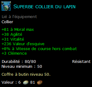 Superbe collier du lapin