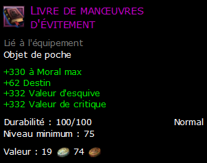 Livre de manœuvres d'évitement