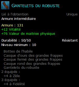 Gantelets du robuste