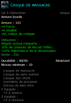 Casque de massacre