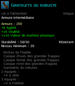 Gantelets du robuste