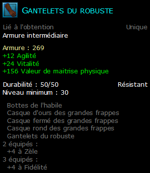 Gantelets du robuste