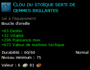 Clou du stoïque serti de gemmes brillantes