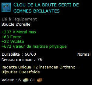 Clou de la brute serti de gemmes brillantes