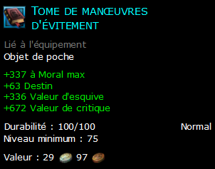 Tome de manœuvres d'évitement