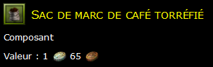 Sac de marc de café torréfié