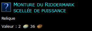 Monture du Riddermark scellée de puissance