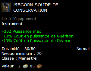 Pibgorn solide de conservation