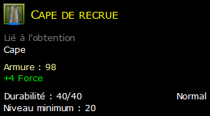 Cape de recrue