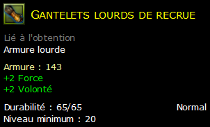 Gantelets lourds de recrue