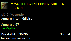 Epaulières intermédiaires de recrue