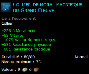 Collier de moral magnifique du Grand Fleuve