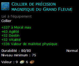 Collier de précision magnifique du Grand Fleuve