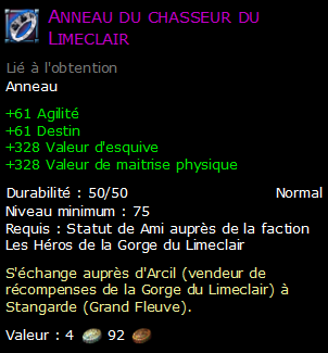 Anneau du chasseur du Limeclair