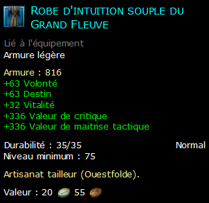 Robe d'intuition souple du Grand Fleuve