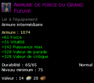 Armure de force du Grand Fleuve