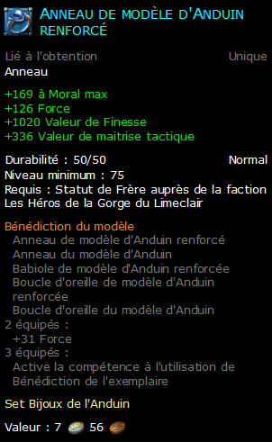 Anneau de modèle d'Anduin renforcé