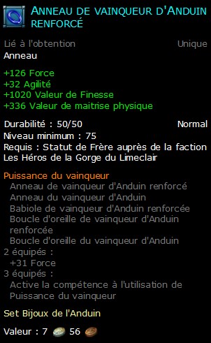 Anneau de vainqueur d'Anduin renforcé