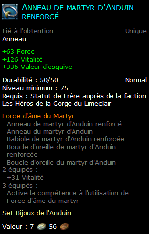 Anneau de martyr d'Anduin renforcé