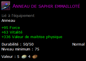 Anneau de saphir emmailloté