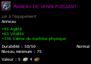 Anneau de venin puissant