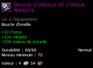 Boucle d'oreille de l'orque modeste