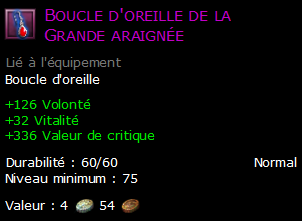 Boucle d'oreille de la Grande araignée