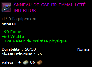 Anneau de saphir emmailloté inférieur