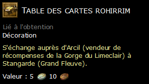 Table des cartes rohirrim