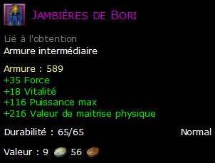 Jambières de Bori