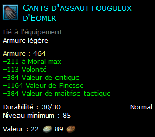 Gants d'assaut fougueux d'Eomer