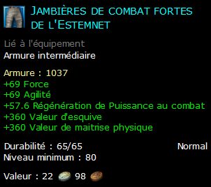 Jambières de combat fortes de l'Estemnet