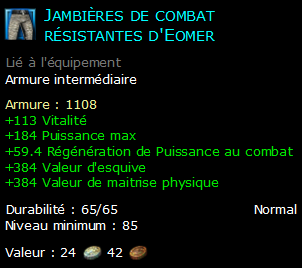 Jambières de combat résistantes d'Eomer