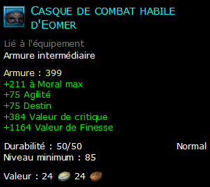 Casque de combat habile d'Eomer