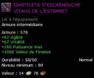 Gantelets d'escarmouche vitaux de l'Estemnet