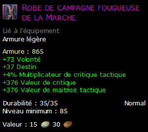 Robe de campagne fougueuse de la Marche