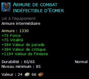 Armure de combat indéfectible d'Eomer