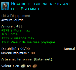 Heaume de guerre résistant de l'Estemnet