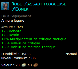 Robe d'assaut fougueuse d'Eomer