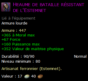 Heaume de bataille résistant de l'Estemnet