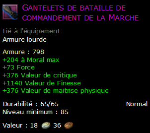 Gantelets de bataille de commandement de la Marche