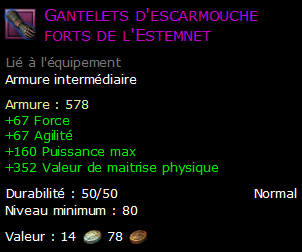 Gantelets d'escarmouche forts de l'Estemnet