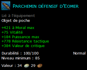 Parchemin défensif d'Eomer