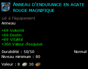 Anneau d'endurance en agate rouge magnifique