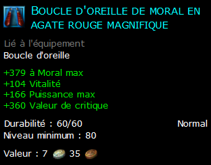 Boucle d'oreille de moral en agate rouge magnifique